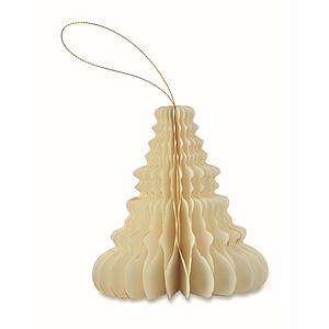 Christmas paper tree hanger, beige