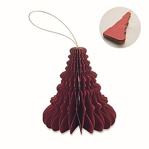 Christmas paper tree hanger, red