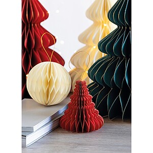 Christmas paper tree hanger, red