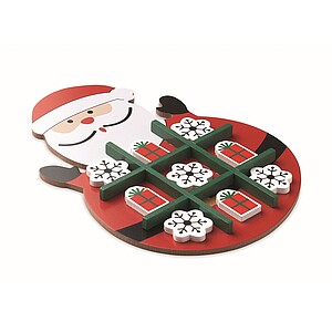 Christmas wooden tic tac toe, red