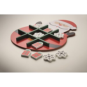 Christmas wooden tic tac toe, red