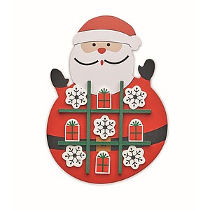 Christmas wooden tic tac toe, red