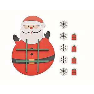 Christmas wooden tic tac toe, red