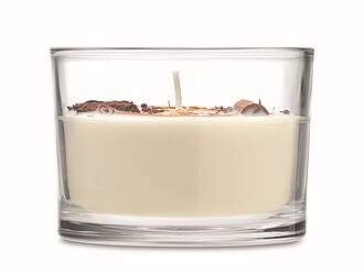 Cinnamon and citrus fragranced plant based wax candle