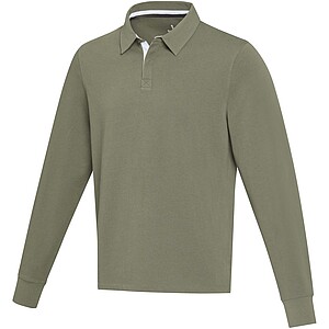 Clyde unisex organic rugby polo sweatshirt, green