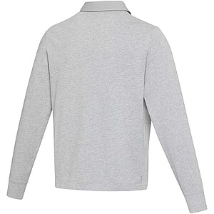 Clyde unisex organic rugby polo sweatshirt, heather grey