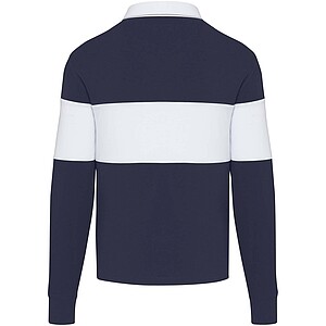 Clyde unisex organic rugby polo sweatshirt, navy