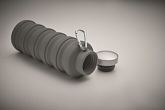 Collapsible bottle 500ml, stone grey