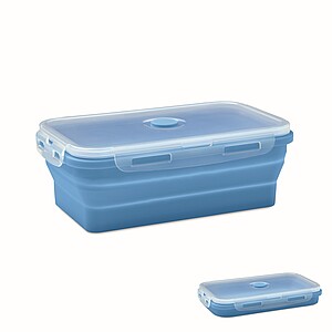 Collapsible silicone lunch box, baby blue