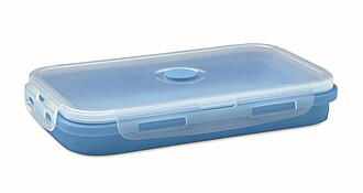 Collapsible silicone lunch box, baby blue