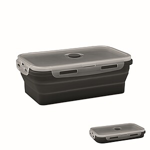 Collapsible silicone lunch box, black