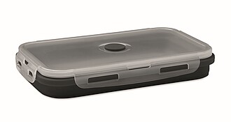 Collapsible silicone lunch box, black
