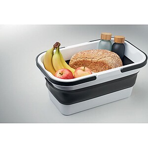 Collapsible silicone picnic basket with PP table top