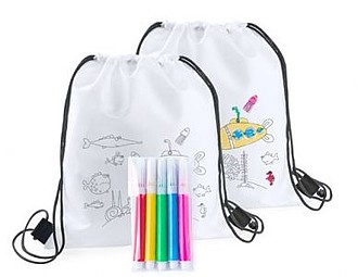 colouring drawstring bag