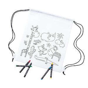 Colouring drawstring bag
