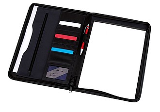 Conference portfolio "Avanti" with zipper and pad,colour blue, black