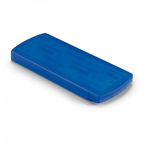 Container with plasters, transparent blue