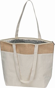 Cooler bag made of 200g cotton and laminated jute