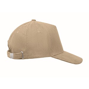 Corduroy 5 panel baseball cap, beige