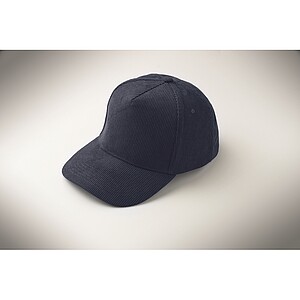 Corduroy 5 panel baseball cap, blue