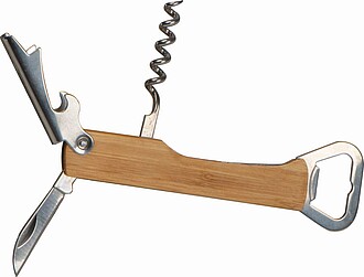 Corkscrew with bottle opener