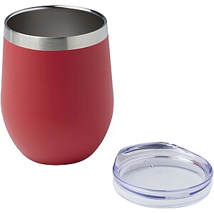 Corzo 350 ml RCS certified recycled stainless steel copper vacuum insulated cup, red