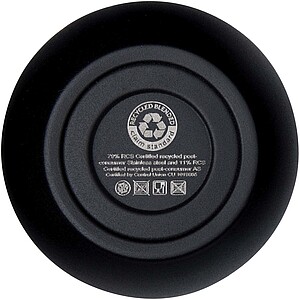 Corzo 350 ml RCS certified recycled stainless steel copper vacuum insulated cup, solid black