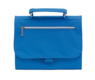 Cosmetic bag with 5 zip pockets,colour blue