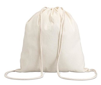 Cotton 100 gsm drawstring bag, beige