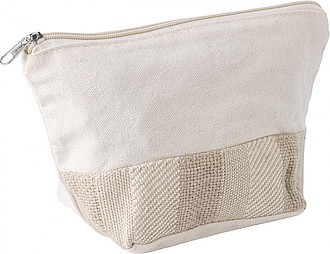 Cotton (280 gr/m2) toiletry bag with zipper.