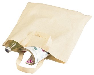 Cotton bag "Pure" with 2 short handles,colour beige