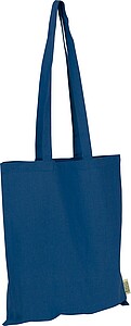 Cotton bag with long handles made from recycled cotton and RPET, dark blue