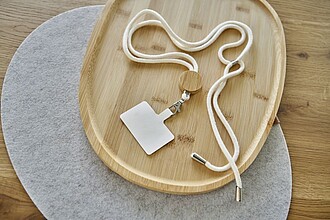 Cotton drawstring phone lanyard Lucia