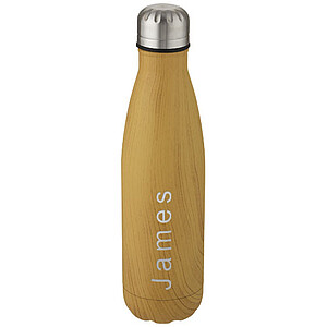 Cove 500 ml vacuum insulated stainless steel bottle with wood print