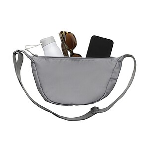 Crescent AWARE™ RPET half moon sling bag, silver grey