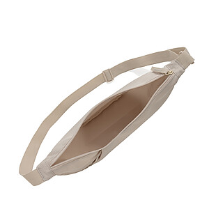 Crescent XL AWARE™ RPET half moon sling bag, beige