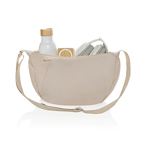 Crescent XL AWARE™ RPET half moon sling bag, beige