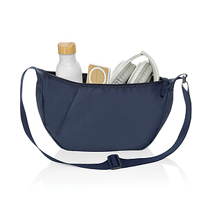 Crescent XL AWARE™ RPET half moon sling bag, navy blue