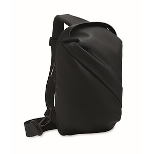 Cross chest bag in soft PU, black