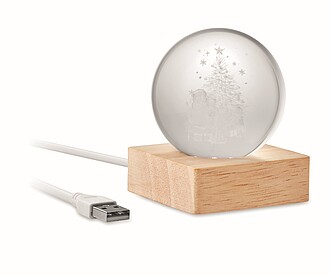 Crystal Christmas ball ornament with LED light