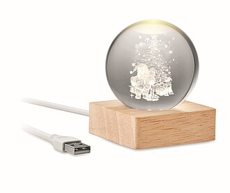 Crystal Christmas ball ornament with LED light