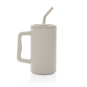 Cube RCS certified recycled steel mug 800ml, beige