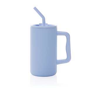 Cube RCS certified recycled steel mug 800ml, light blue