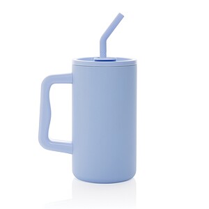 Cube RCS certified recycled steel mug 800ml, light blue