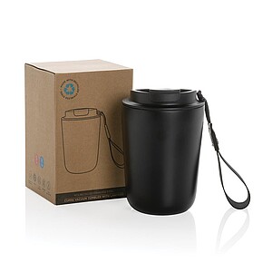 Cuppa RCS re-steel vacuum tumbler with lanyard, black
