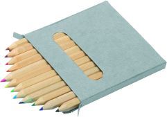 Customized set of 12 wooden crayons in a box
