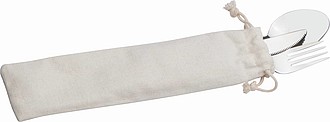 Cutlery set in a cotton pouch