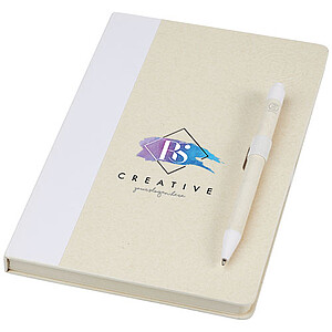 Dairy Dream A5 size reference recycled milk cartons notebook and ballpoint pen set