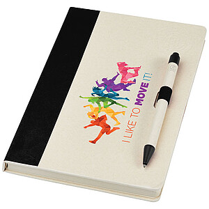 Dairy Dream A5 size reference recycled milk cartons notebook and ballpoint pen set