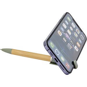 Delfina phone holder pen (blue ink), heather green